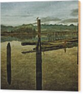 Nehalem Bay Reflections Wood Print