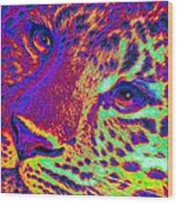 Neon Leopard Wood Print