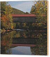 New Hampshire Coombs Covered Bridge Wood Print