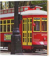 New Orleans Trolley Wood Print