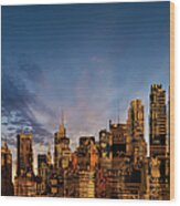 New Urban Technology Skyline Wood Print