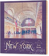 New York City Ellis Island Digital Watercolor Wood Print