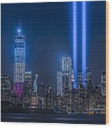 New York City Tribute In Lights Wood Print