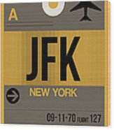 New York Luggage Tag Poster 3 Wood Print