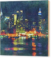 New York State Of Mind Abstract Realism Wood Print