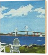 Newport Bridge Newport Rhode Island Wood Print