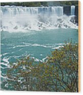 Niagara - American Falls In Spring Wood Print