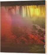 Niagara American Falls Lights Wood Print