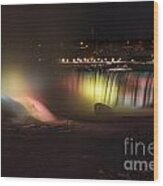 Niagara Falls Light Show Wood Print