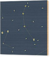 Night Sky Navy And Gold Pattern 05ajpg Wood Print