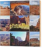 Nine Utah Landmarks Wood Print