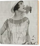 Norma Talmadge Wearing A Hat And Dress Wood Print