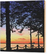 North-shore Sunset Wood Print