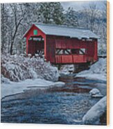 Northfield Vermont Covered Bridge Wood Print