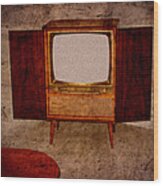Nostalgia - Old Tv Set Wood Print