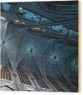 Notre Dame Ceiling North In Teal Wood Print