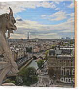 Notre Dame Gargoyle Wood Print