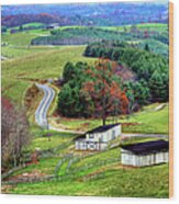November Road I - Blue Ridge Mountains Wood Print