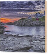 Nubble Lighthouse Maine Wood Print