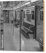 Nyc F Subway Train Bw Wood Print