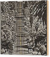 Ocean Beach Asphalt Surfin - Santa Cruz Ave Wood Print