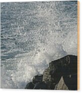 Ocean Beach Splash 1 Wood Print