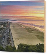 Ocean Beach Sunset From Sutro Heights Wood Print