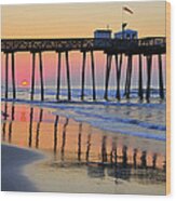 Ocean City Sunrise Wood Print