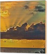 Oceanfront Sunrise Wood Print