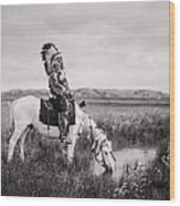 Oglala Indian Man Circa 1905 Wood Print