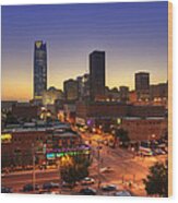 Oklahoma City Nights Wood Print