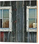 Old Barn Windows Wood Print