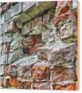 Old Brick Wall Wood Print