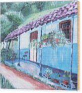 Old Colombia House Wood Print