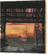 Old Timers Sunset Wood Print