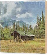Old Trappers Cabin Wood Print