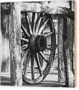 Old Wagon Wheel Wood Print