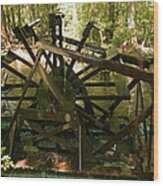Old Waterwheel Wood Print