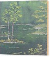 On Emerald Pond Wood Print