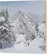 On Top Of Bear Peak Snow Mountain Wood Print