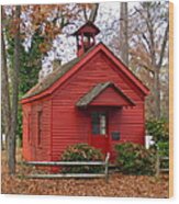 One Room Schoolhouse Wood Print