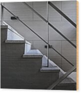 Open Stairwell In A Modern Building Wood Print