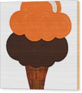 Orange And Chocolate Ice Cream Wood Print