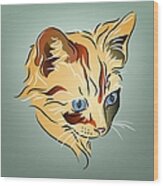 Orange Tabby Kitten Wood Print