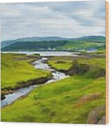 Osdale River Leading Into Loch Dunvegan In Scotland Wood Print