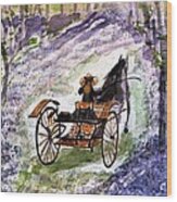 Out In The Meadowbrook Cart Wood Print