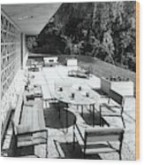 Outdoor Dining Area Wood Print