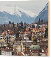 Overview From Innsbruck To Hätting Wood Print