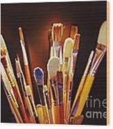 Paintbrushes Wood Print