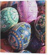 Painted Easter Eggs Wood Print